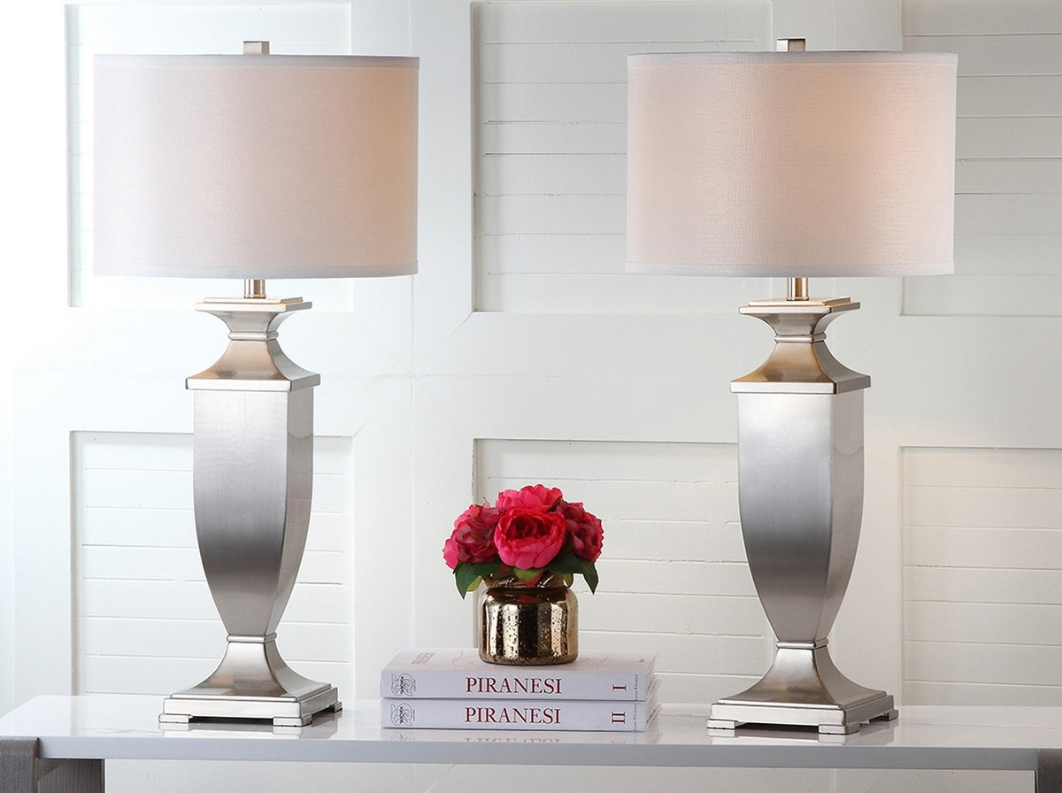 Safavieh Ambler 31.5-Inch H Table Lamp Set Of 2 - Nickel | Table Lamps | Modishstore