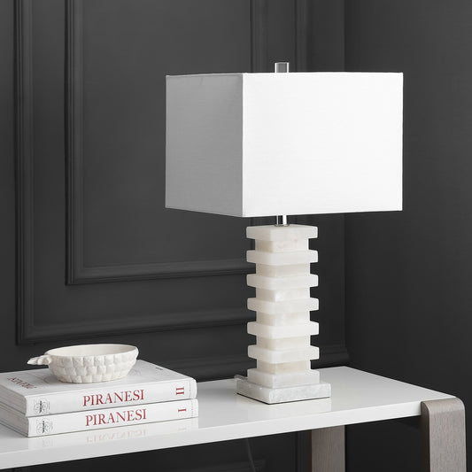 Safavieh Cinder 24.5-Inch H Table Lamp - White Alabaster | Table Lamps | Modishstore