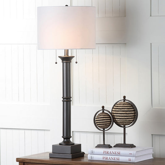 Safavieh Estilo 36-Inch H Column Table Lamp Set Of 2 - Silver Grey | Table Lamps | Modishstore