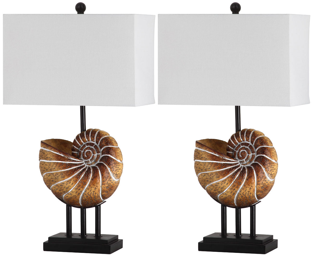 Safavieh Nautilus 28-Inch H Shell Table Lamp Set Of 2 - Light Brown | Table Lamps | Modishstore - 3