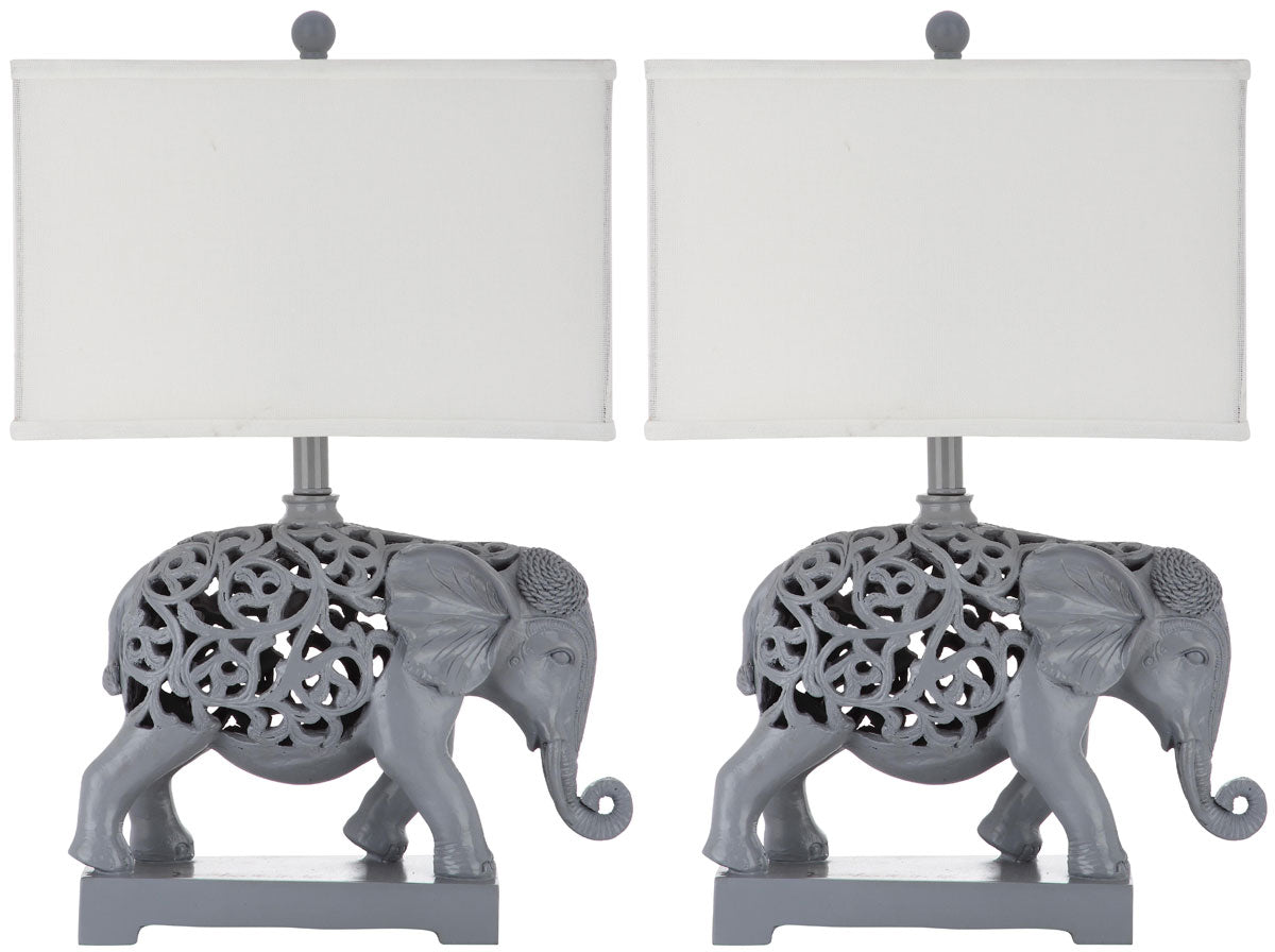 Safavieh Hathi 25.5-Inch H Sculpture Table Lamp Set Of 2 - Light Grey | Table Lamps | Modishstore - 2