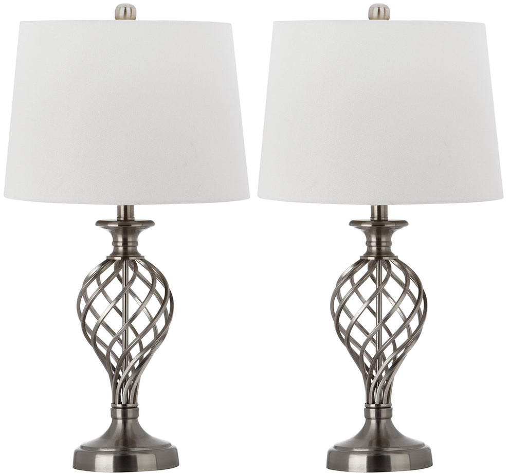 Safavieh Lattice 26.75-Inch H Urn Table Lamp Set Of 2 - Nickel | Table Lamps | Modishstore - 2