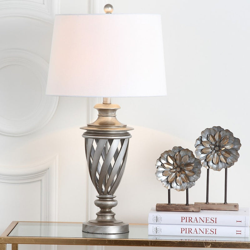 Safavieh Byron 28.5-Inch H Urn Table Lamp Set Of 2 - Antique Silver | Table Lamps | Modishstore