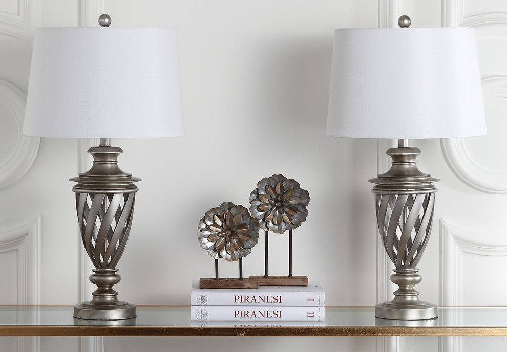 Safavieh Byron 28.5-Inch H Urn Table Lamp Set Of 2 - Antique Silver | Table Lamps | Modishstore - 3