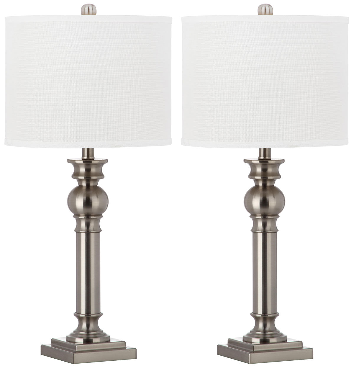 Safavieh Argos 28.25-Inch H Column Table Lamp Set Of 2 - Nickel | Table Lamps | Modishstore - 2