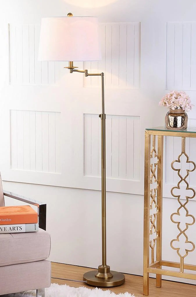 Safavieh Nadia 64.25-Inch H Adjustable Floor Lamp - Gold | Floor Lamps | Modishstore