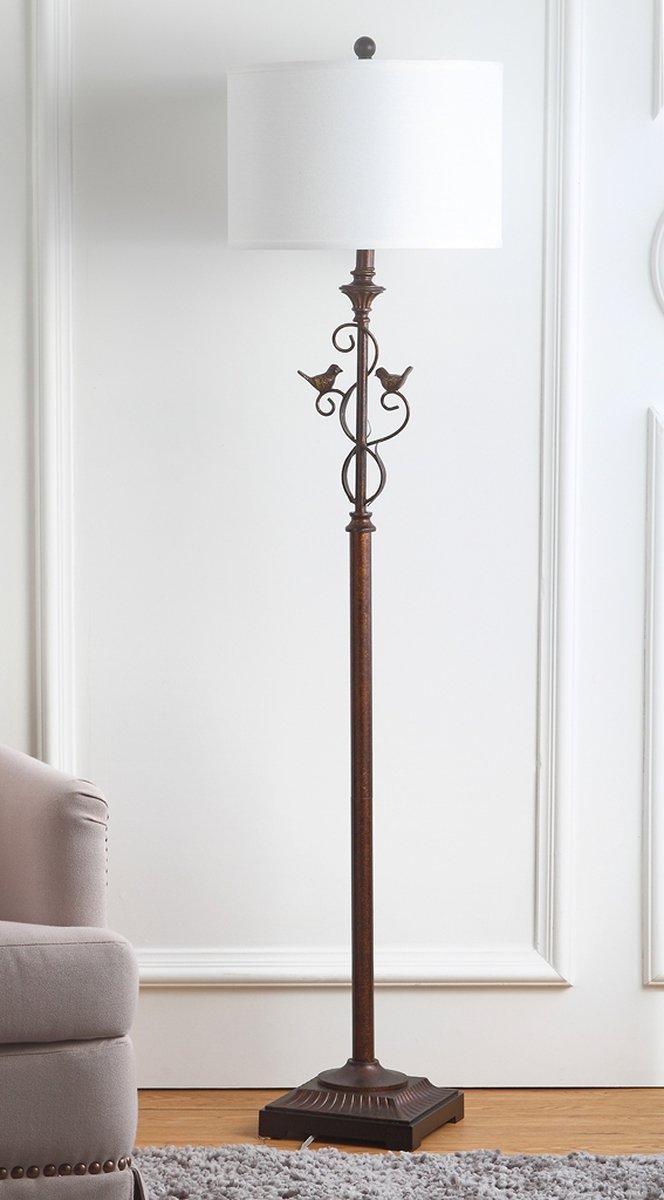Safavieh Birdsong 61-Inch H Floor Lamp - Oil Rubbed Bronze (Black) | Floor Lamps | Modishstore