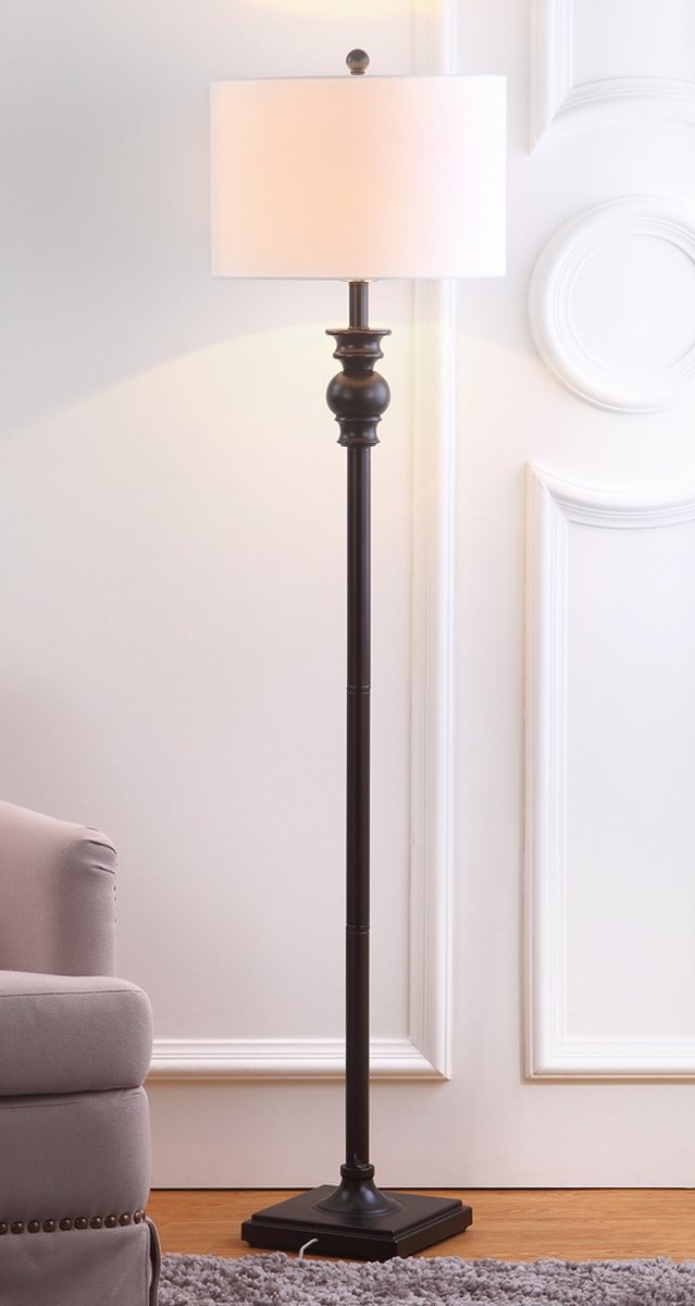 Safavieh Alphie 61-Inch H Floor Lamp - Ebony | Floor Lamps | Modishstore