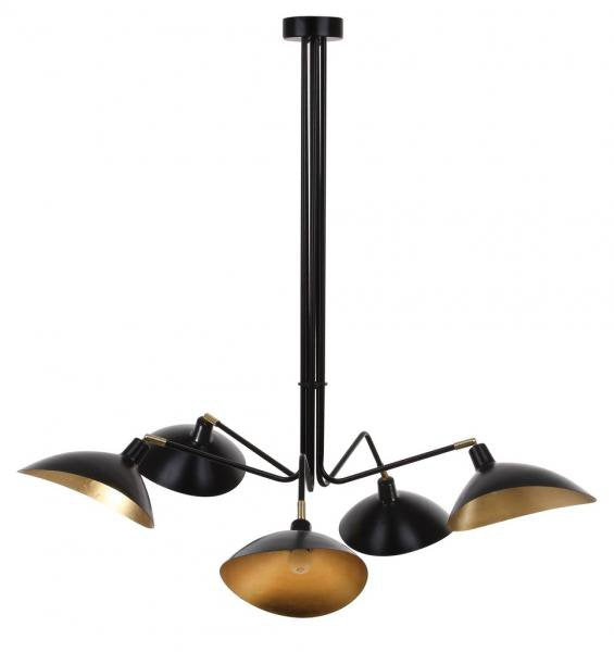 Safavieh Lettie 5 Light Gold Leaf Detail 49 Inch Dia Pendant - Black | Pendant Lamps | Modishstore - 2