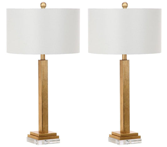 Safavieh Perri 30-Inch H Crystal Base Table Lamp Set Of 2 - Gold | Table Lamps | Modishstore