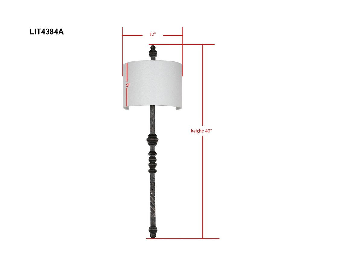 Safavieh Covington 40-Inch H Wall Sconce - Silver Black | Sconces | Modishstore