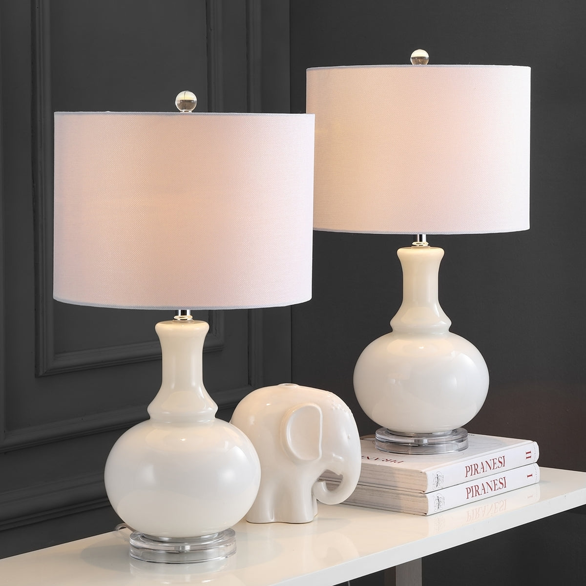 Safavieh Franny 25.75-Inch H Table Lamp Set Of 2 - White | Table Lamps | Modishstore