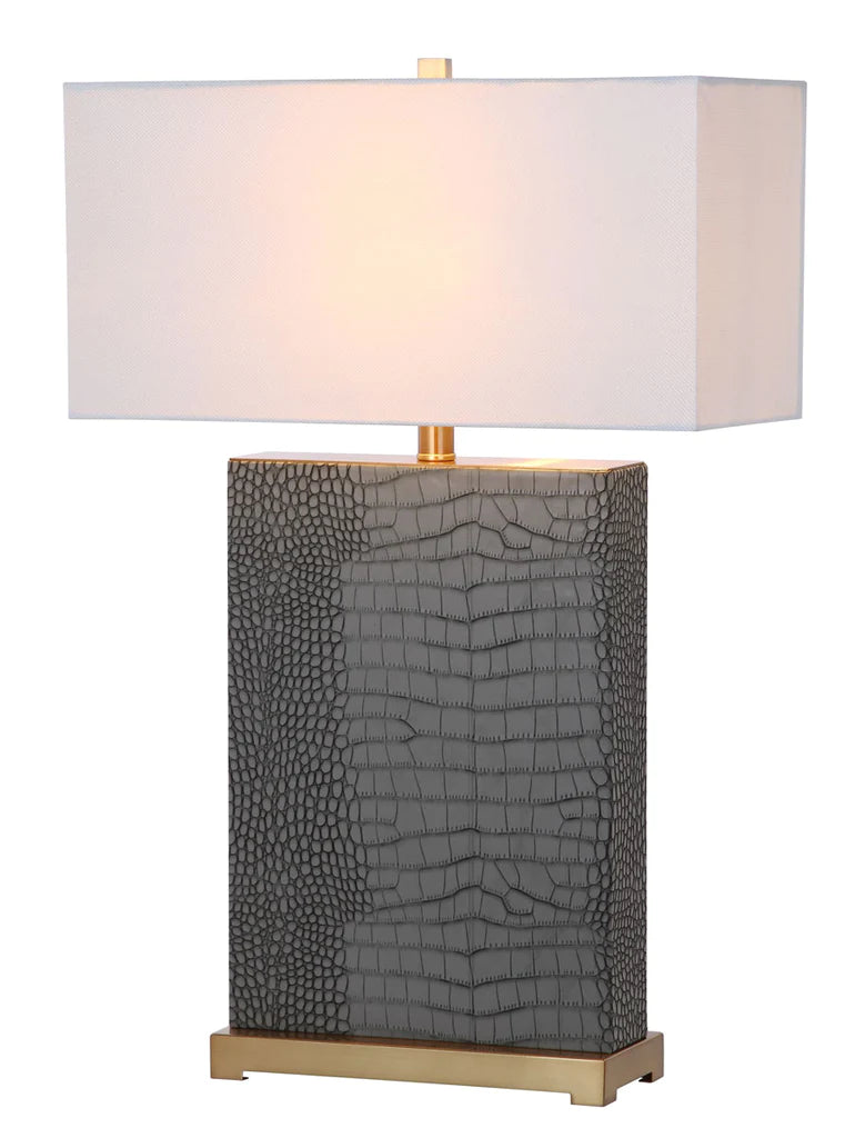 Safavieh Joyce 27.75-Inch H Faux Alligator Table Lamp Set Of 2 - Grey | Table Lamps | Modishstore - 4