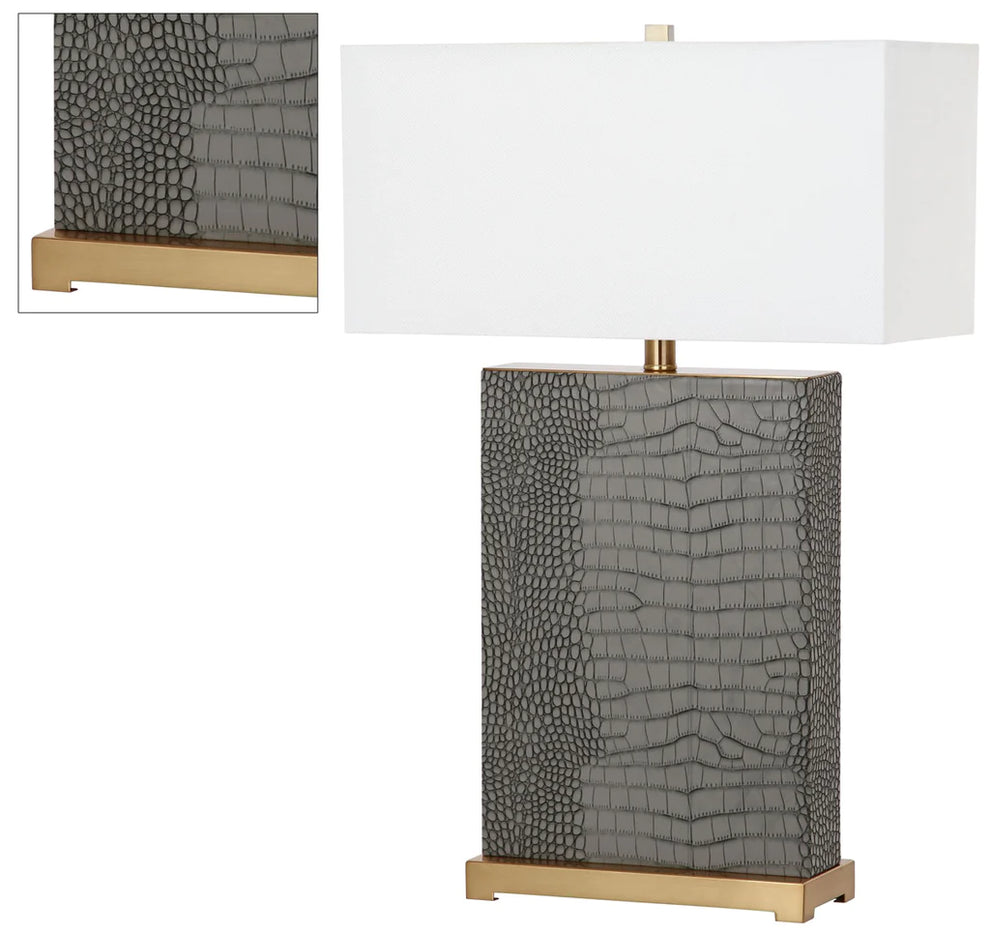 Safavieh Joyce 27.75-Inch H Faux Alligator Table Lamp Set Of 2 - Grey | Table Lamps | Modishstore - 3