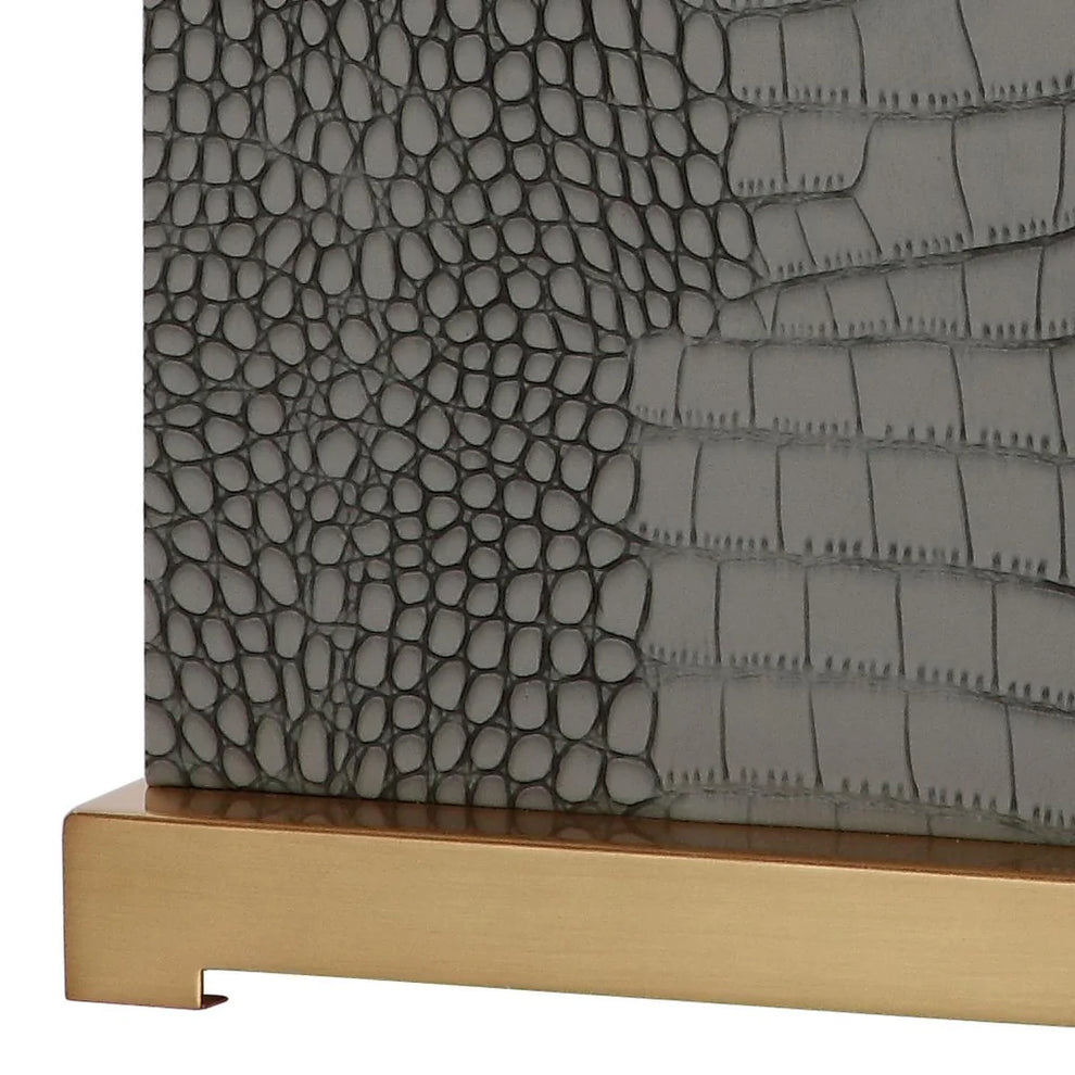 Safavieh Joyce 27.75-Inch H Faux Alligator Table Lamp Set Of 2 - Grey | Table Lamps | Modishstore - 2