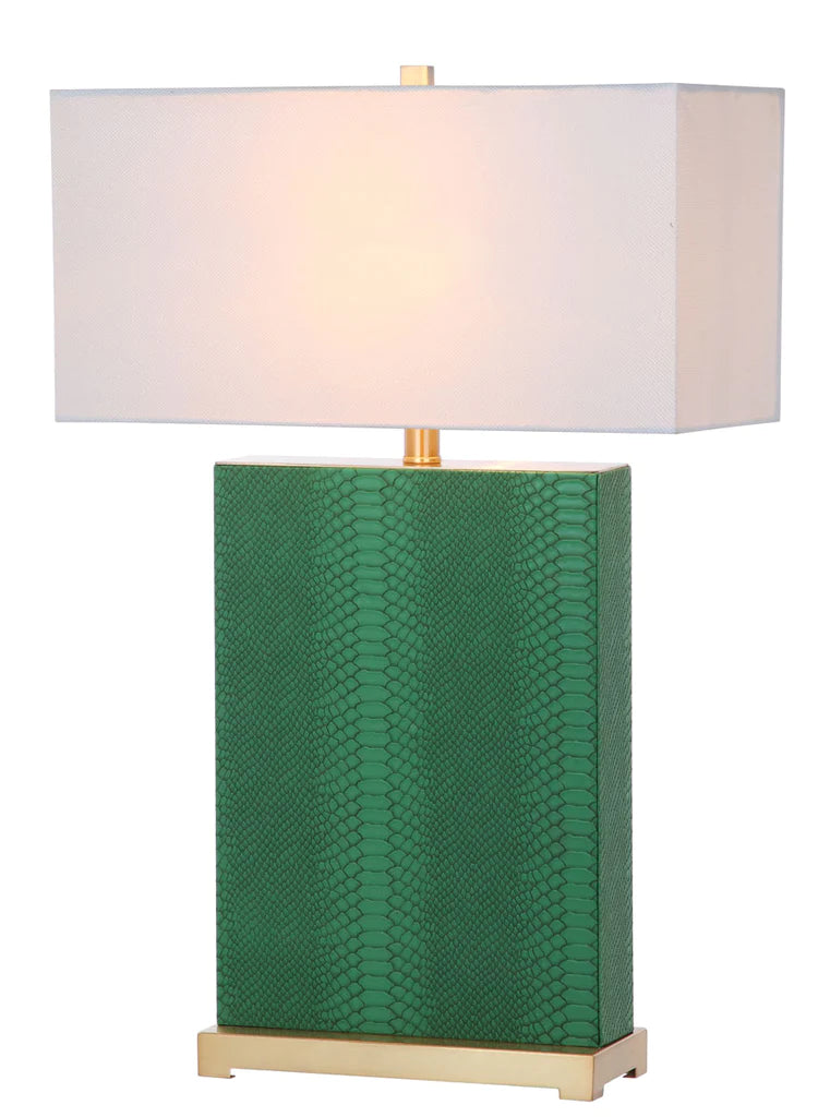 Safavieh Joyce 27.75-Inch H Faux Snakeskin Table Lamp Set Of 2 - Dark Green | Table Lamps | Modishstore - 3