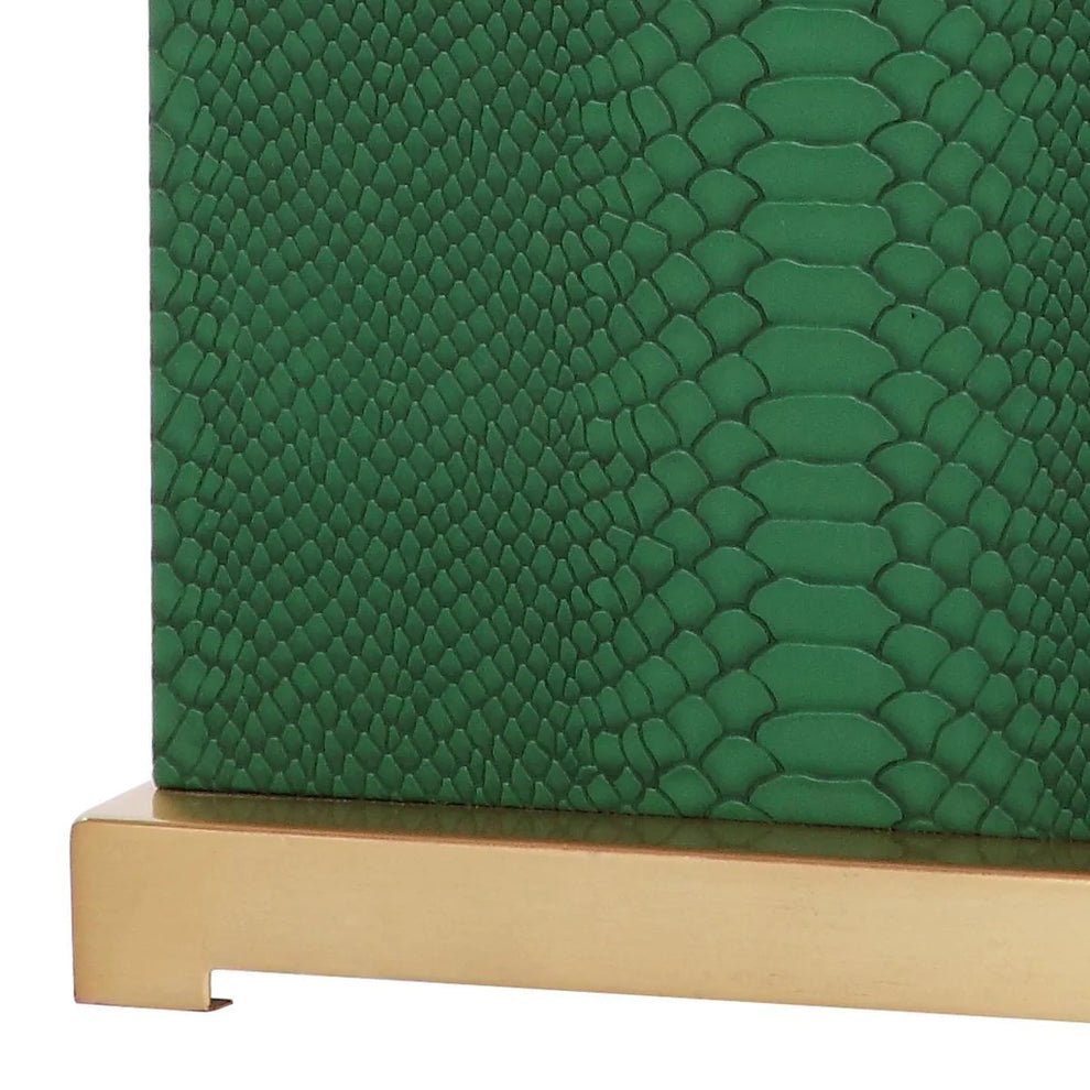 Safavieh Joyce 27.75-Inch H Faux Snakeskin Table Lamp Set Of 2 - Dark Green | Table Lamps | Modishstore - 5