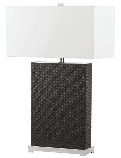 Safavieh Joyce 27.75-Inch H Faux Woven Leather Table Lamp Set Of 2 - Grey | Table Lamps | Modishstore - 2