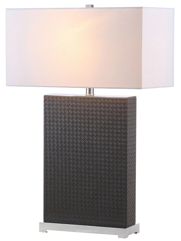 Safavieh Joyce 27.75-Inch H Faux Woven Leather Table Lamp Set Of 2 - Grey | Table Lamps | Modishstore - 4