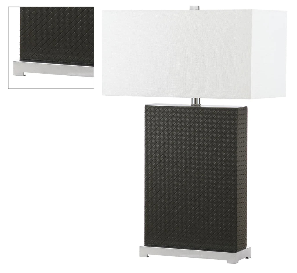 Safavieh Joyce 27.75-Inch H Faux Woven Leather Table Lamp Set Of 2 - Grey | Table Lamps | Modishstore - 5