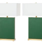 Safavieh Joyce 27.75-Inch H Faux Woven Leather Table Lamp Set Of 2 - Dark Green | Table Lamps | Modishstore