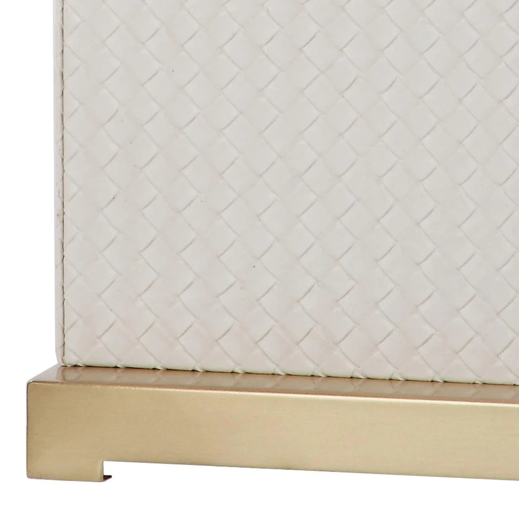 Safavieh Joyce 27.75-Inch H Faux Woven Leather Table Lamp Set Of 2 - Cream | Table Lamps | Modishstore - 2