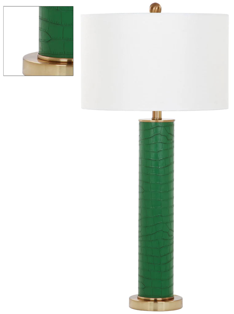 Safavieh Ollie 31.5-Inch H Faux Alligator Table Lamp Set Of 2 - Dark Green | Table Lamps | Modishstore - 4