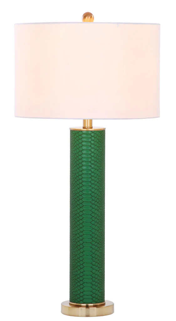 Safavieh Ollie 31.5-Inch H Faux Snakeskin Table Lamp Set Of 2 - Dark Green | Table Lamps | Modishstore - 4