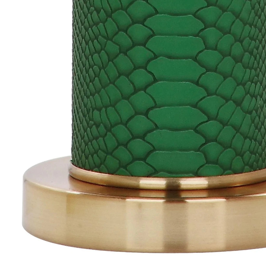 Safavieh Ollie 31.5-Inch H Faux Snakeskin Table Lamp Set Of 2 - Dark Green | Table Lamps | Modishstore - 2