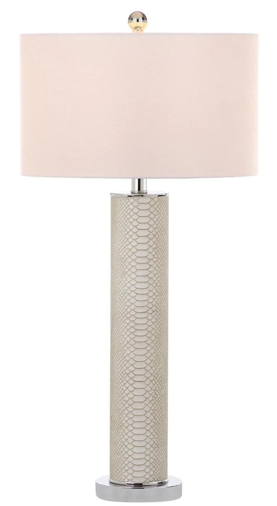 Safavieh Ollie 31.5-Inch H Faux Snakeskin Table Lamp Set Of 2 - Cream | Table Lamps | Modishstore