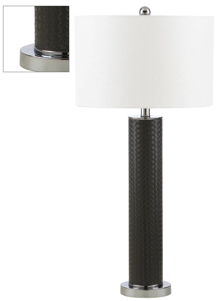 Safavieh Ollie 31.5-Inch H Faux Woven Leather Table Lamp Set Of 2 - Grey | Table Lamps | Modishstore - 3