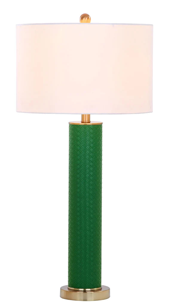 Safavieh Ollie 31.5-Inch H Faux Woven Leather Table Lamp Set Of 2 - Dark Green | Table Lamps | Modishstore - 4