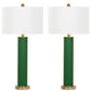 Safavieh Ollie 31.5-Inch H Faux Woven Leather Table Lamp Set Of 2 - Dark Green | Table Lamps | Modishstore