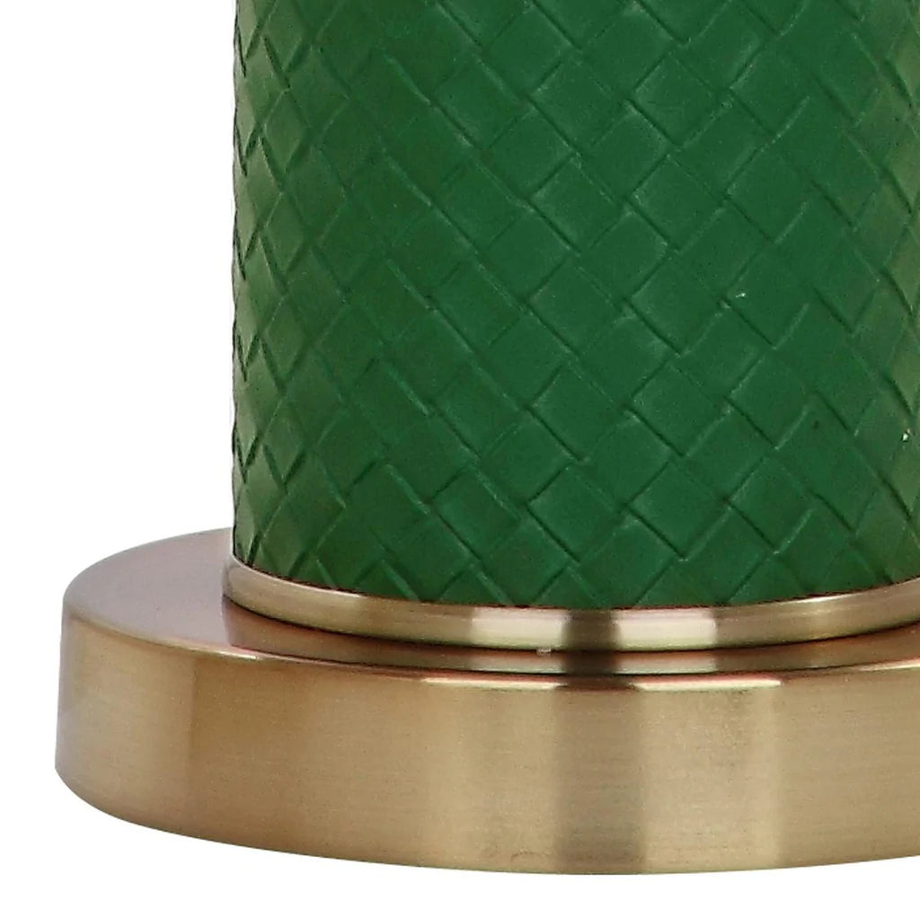 Safavieh Ollie 31.5-Inch H Faux Woven Leather Table Lamp Set Of 2 - Dark Green | Table Lamps | Modishstore - 2