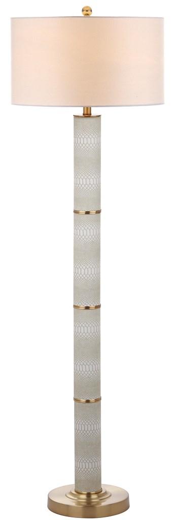 Safavieh Marcello 60.5-Inch H Faux Snakeskin Floor Lamp - Off-White | Floor Lamps | Modishstore