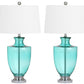 Safavieh Desiree 30-Inch H Glass Table Lamp Set Of 2 - Green | Table Lamps | Modishstore