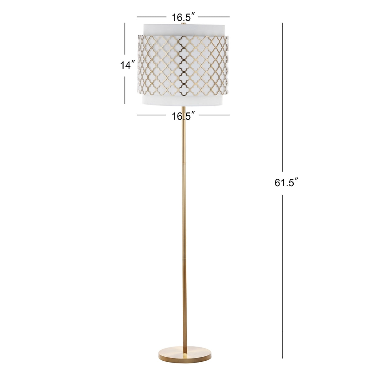 Safavieh Priscilla 61.5-Inch H Floor Lamp - Gold | Floor Lamps | Modishstore - 3