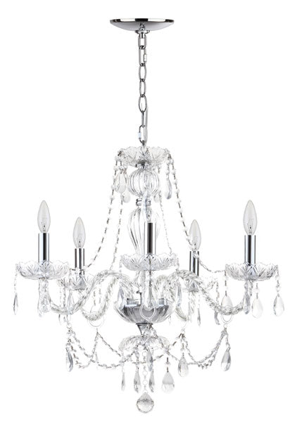 Safavieh Jingle 5 Light Chrome 22.5-Inch Dia Adjustable Chandelier - Chrome | Chandeliers | Modishstore - 2