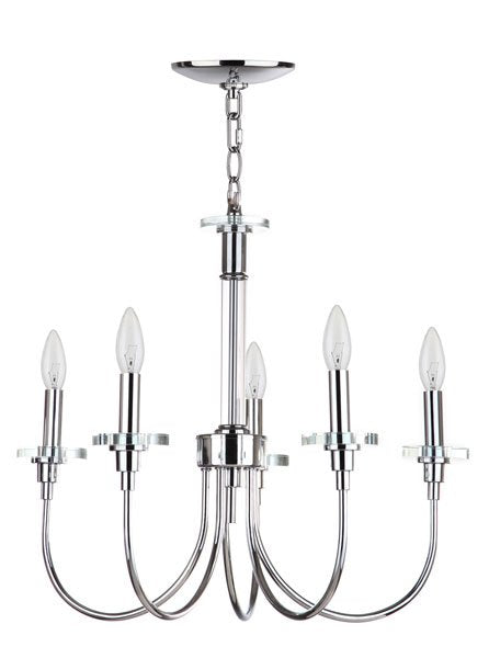 Safavieh Sharon 5 Light Chrome 21-Inch Dia Adjustable Chandelier - Chrome | Chandeliers | Modishstore - 2