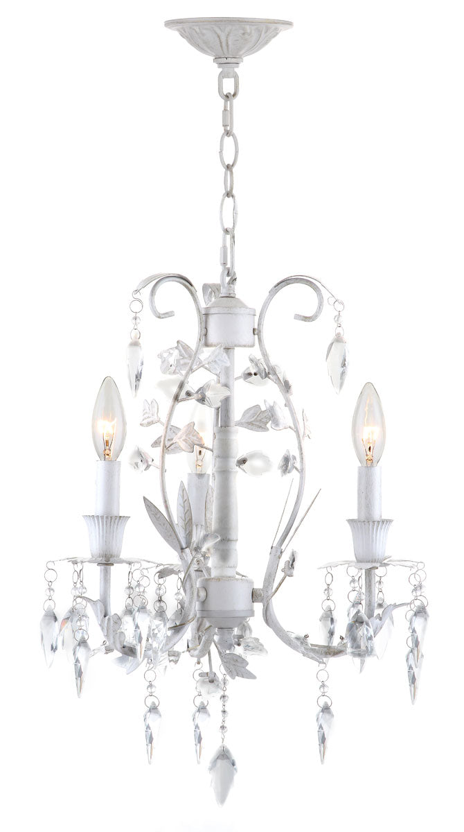 Safavieh Jasper 3 Light White 14.5 Inch Dia Adjustable Chandelier - White | Chandeliers | Modishstore