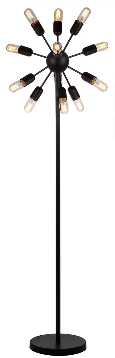 Safavieh Urban 12 Light 67.5-Inch H Retro Floor Lamp - Black | Floor Lamps | Modishstore