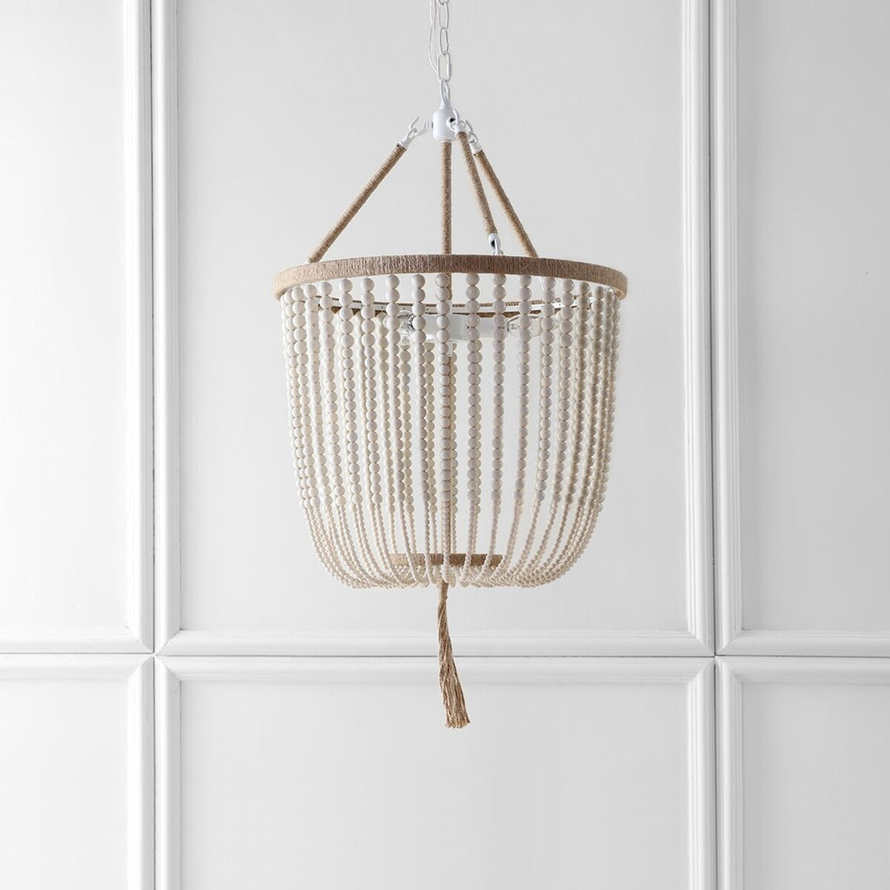 Safavieh Angie 3 Light Cream 18-Inch Dia Beaded Pendant - Cream | Pendant Lamps | Modishstore - 2