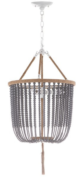 Safavieh Angie 3 Light Grey 18-Inch Dia Beaded Pendant - Grey | Pendant Lamps | Modishstore - 2