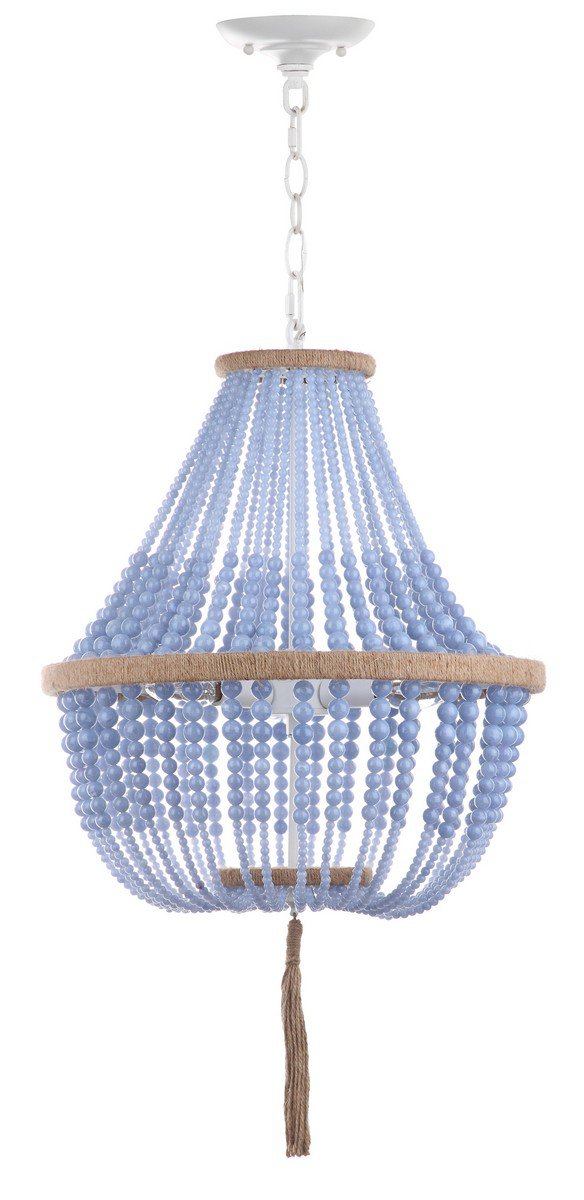 Safavieh Lush Kristi 3 Light 16.5-Inch Dia Blue Beaded Pendant - Blue | Pendant Lamps | Modishstore - 2