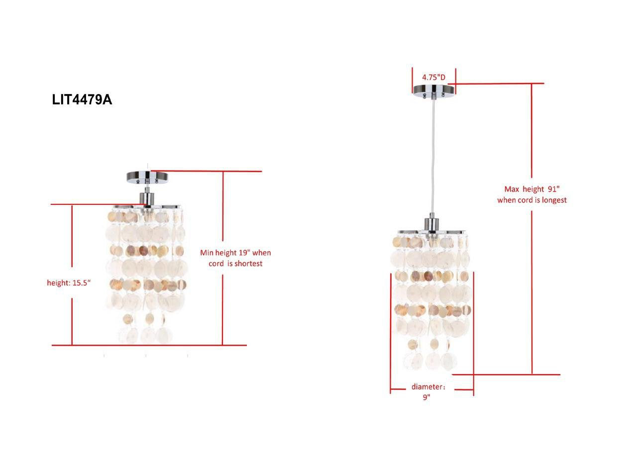 Safavieh Modern Capiz 1 Light 9-Inch Dia Pendant - Natural Cream | Pendant Lamps | Modishstore