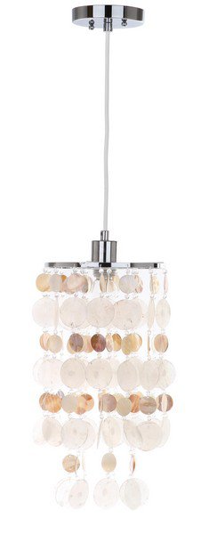 Safavieh Modern Capiz 1 Light 9-Inch Dia Pendant - Natural Cream | Pendant Lamps | Modishstore - 2