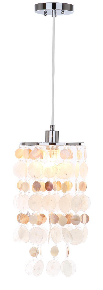 Safavieh Modern Capiz 1 Light 9-Inch Dia Pendant - Natural Cream | Pendant Lamps | Modishstore - 3