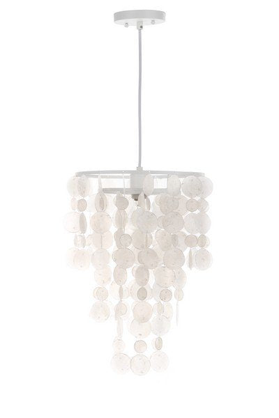 Safavieh Pearl Capiz 1 Light 13-Inch Dia Pendant - White | Pendant Lamps | Modishstore - 2