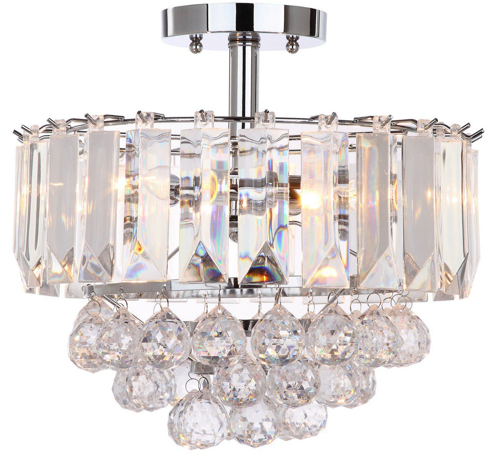 Safavieh Vaxcel 3 Lights Chrome Acrylic 13.5-Inch Dia Flush Mount - Chrome | Ceiling Lamps | Modishstore - 3