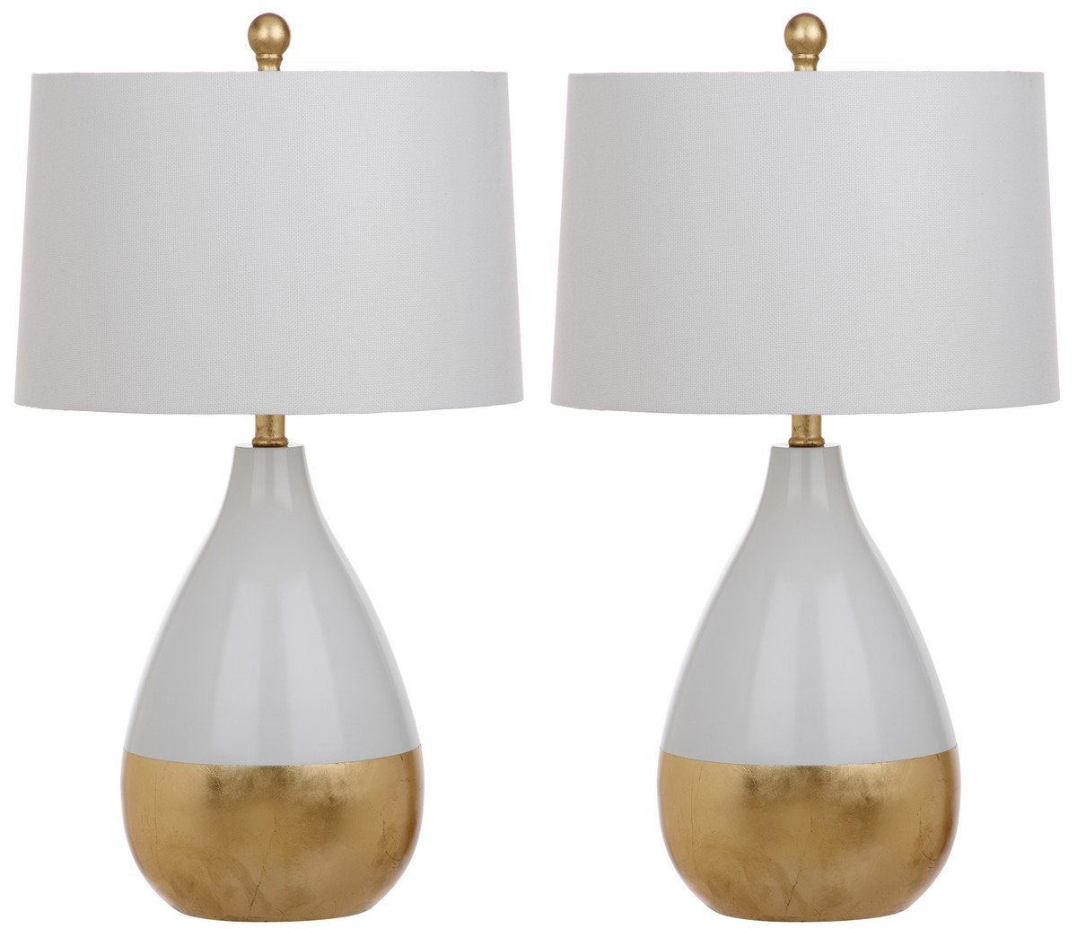 Safavieh Kingship 24-Inch H White And Gold Table Lamp Set Of 2 - White | Table Lamps | Modishstore - 2